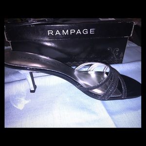 Black glitter sandals